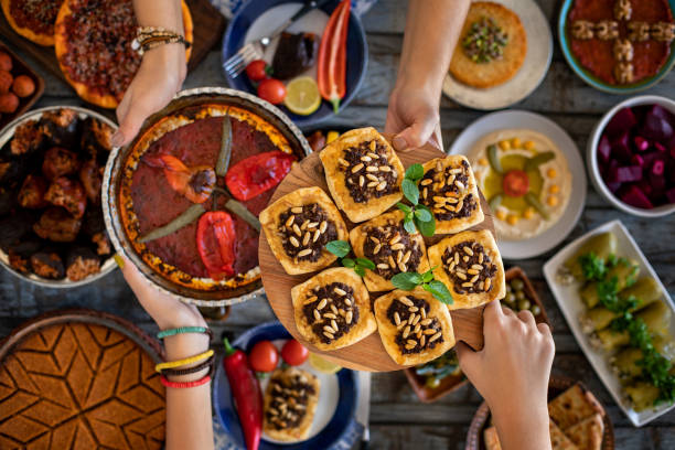 istock Breaking Fasting time at the ramadan month. Prepared table for iftar 1309880216