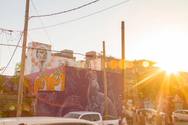 wynwood area, miami, florida, stati uniti d'america - art basel miami beach immagine foto e immagini stock