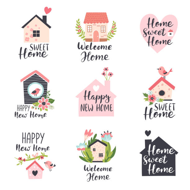 logo domu rodzinnego. - birdhouse stock illustrations