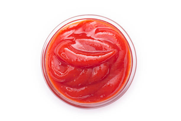 istock Fresh tomato ketchup in small glass bowl, tomato sauce 1309886064