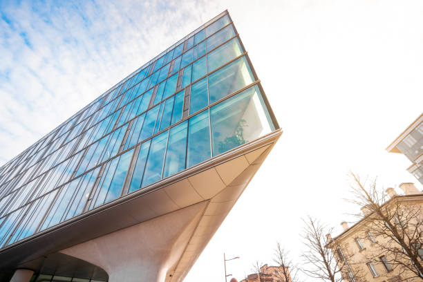 istock Residential or business modern building with blue sky 1309887343