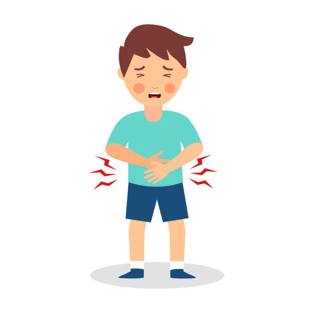 Boy Kids Feel Pain In Stomach Concept On White Background Diarrhea  Constipation Or Hungry Abdomen Disease And Illness Children Has A  Stomachache Stock Illustration - Download Image Now - iStock