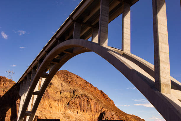 istock Structures and bridges by the lake in the desert 1309890744