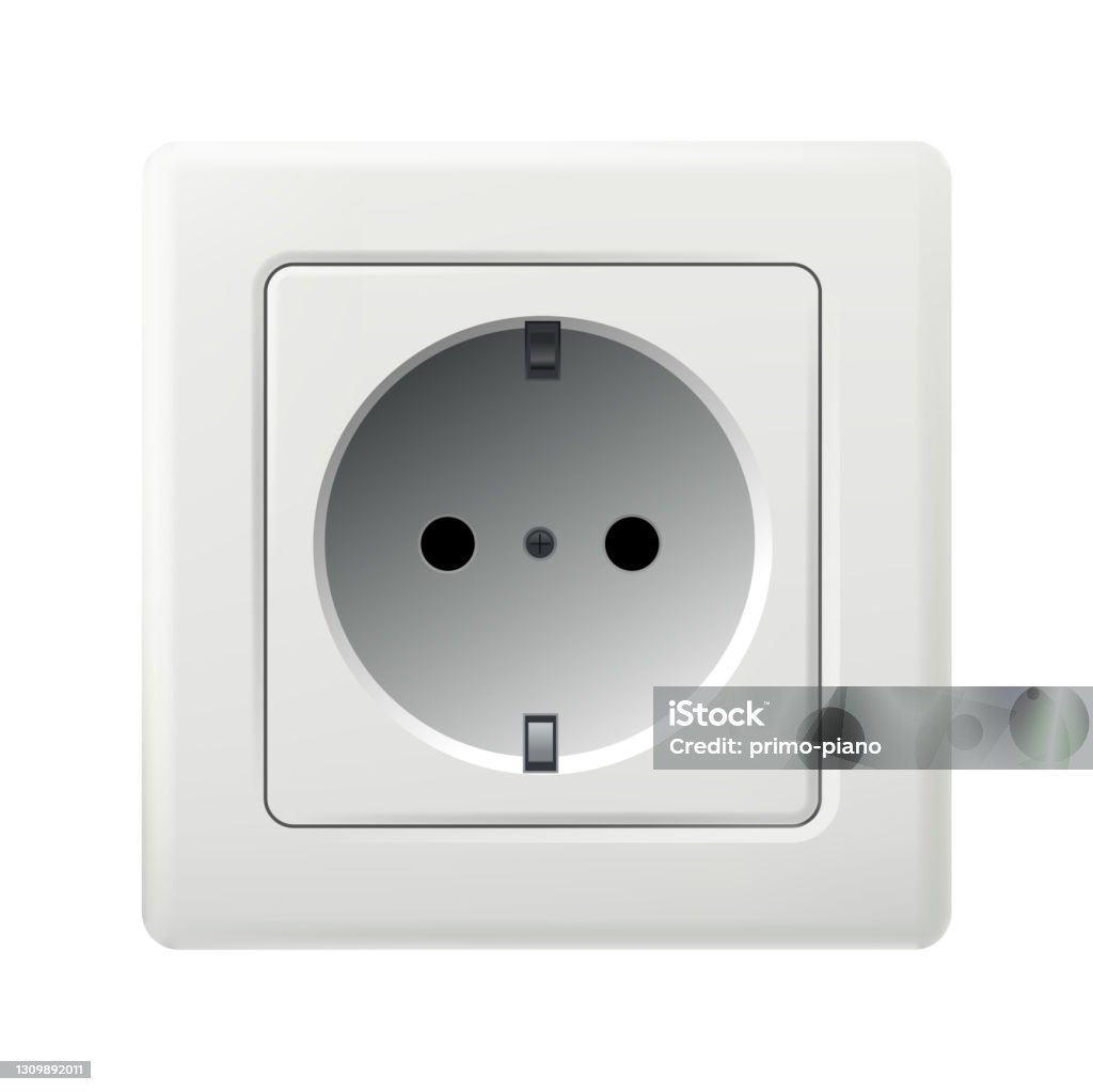 One Plug Socket One Plug Socket Power Outlet Isolated On White Background Stock ...