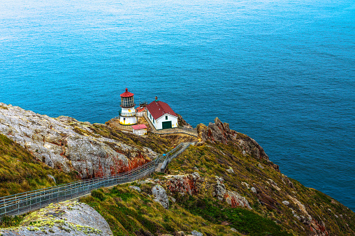 Point Reyes Lighthouse at the Point Reyes National Seashore near Inverness, California