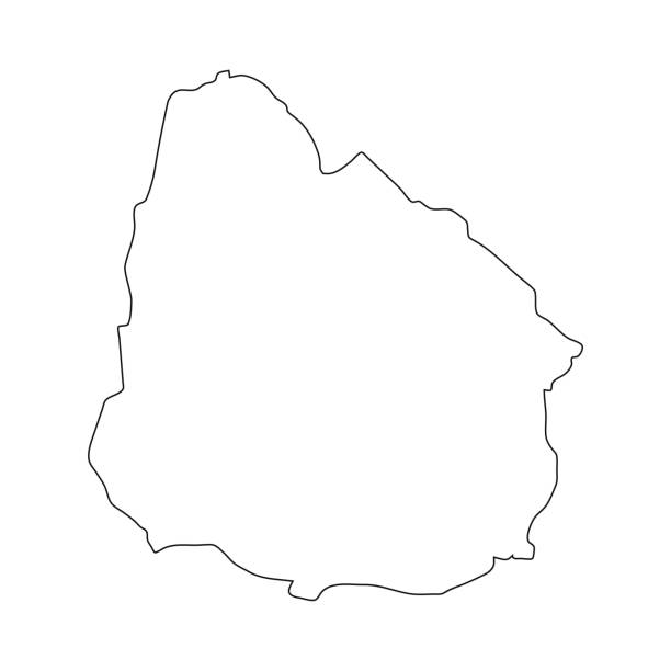 白色背景的烏拉圭地圖 - uruguay 幅插畫檔、美工圖案、卡通及圖標