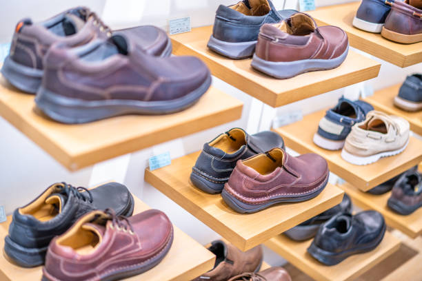 istock Shoes on the shelf 1309899287