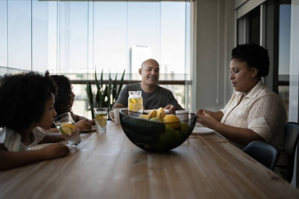 istock Family having breakfast at home 1309901726