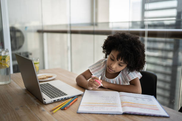 istock Focused girl studying at home 1309901864