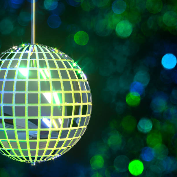 istock Creative image with disco mirror ball. Party accessories. Festive background. 3d rendering. 1309903647