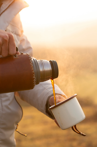 take a walk in the woods and drink coffee at sunrise