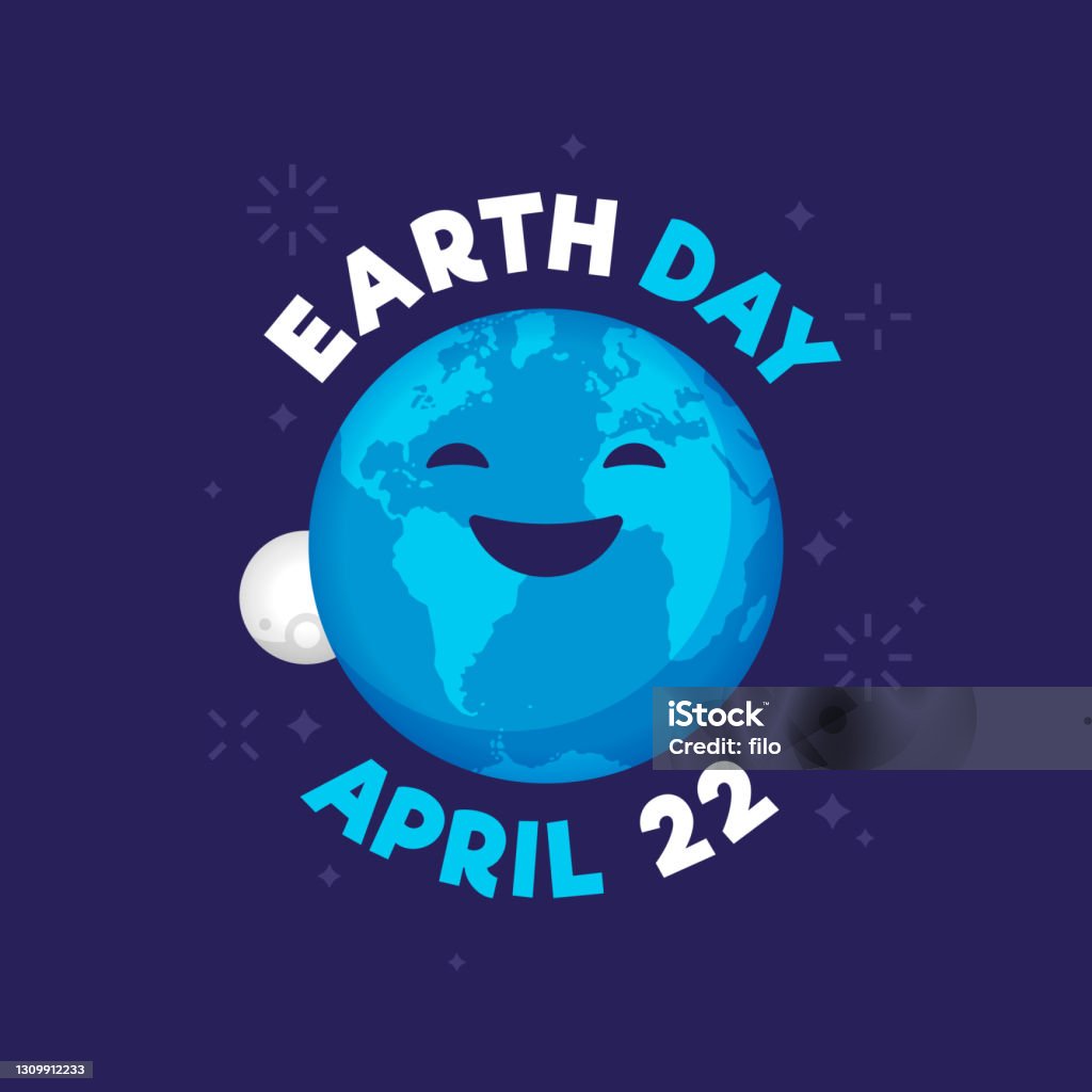 Día de la Tierra 22 de abril Tierra Feliz - arte vectorial de Día de la Tierra libre de derechos