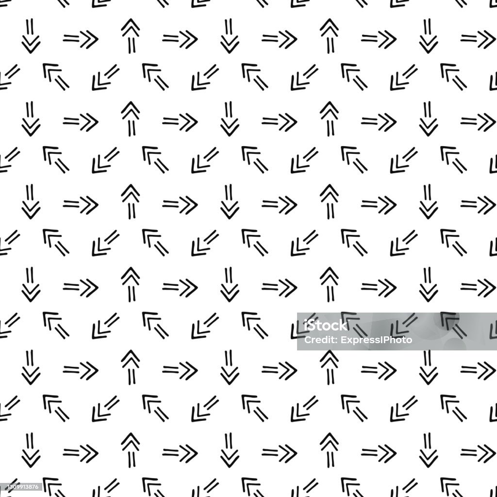 Designer Arrows Pattern Creative Seamless Arrow Pattern Hand Drawn Design Vector Tileable ...