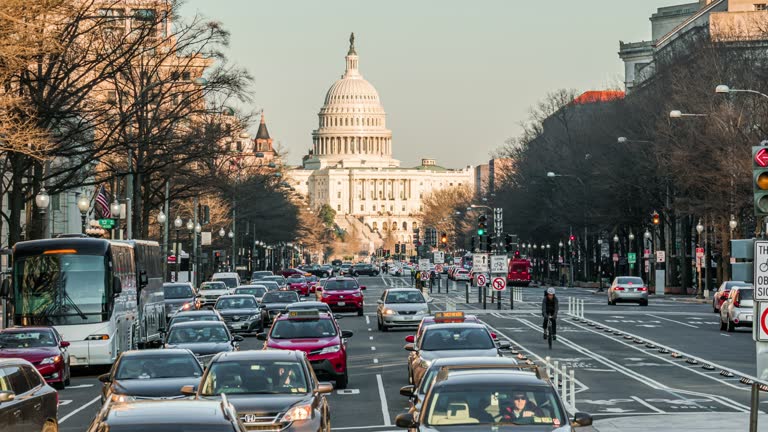 Time Lapse of The United States Capitol Building Cityscape