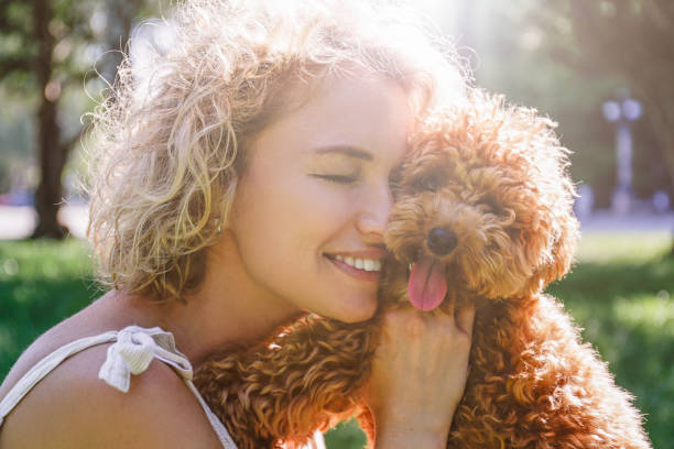Happy woman with her dog