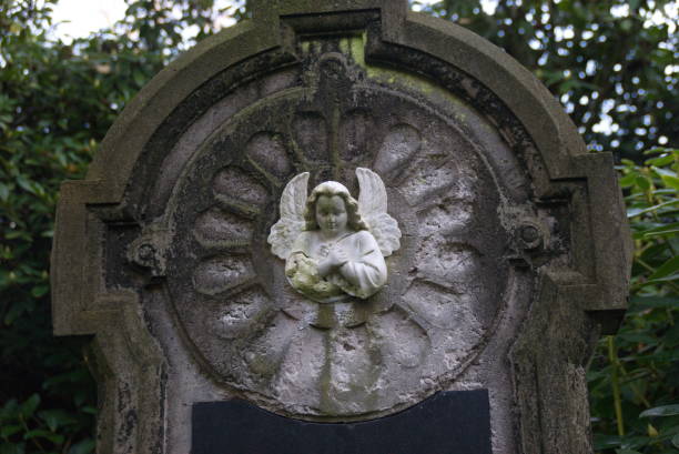 istock Angel's head at the grave 1309930093