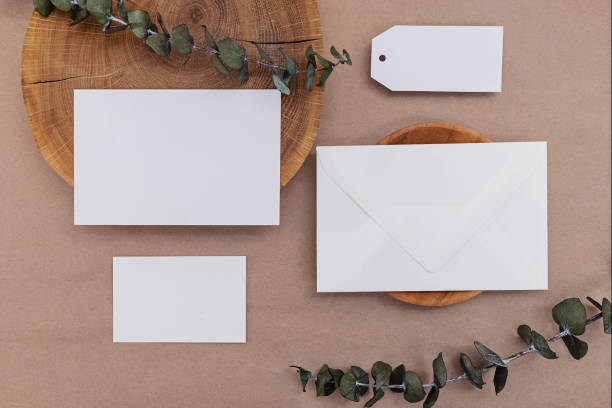istock Natural materials and blank paper cards, top view. 1309935653