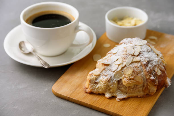istock Almond croissant with coffee 1309935764