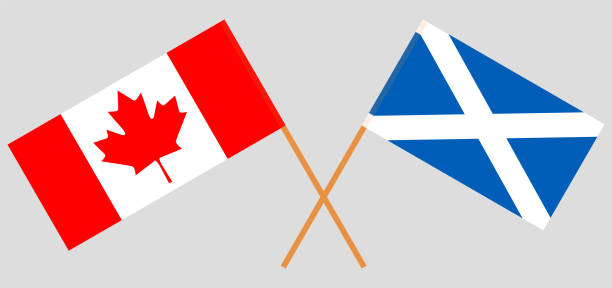 istock Crossed flags of Canada and Scotland 1309936478