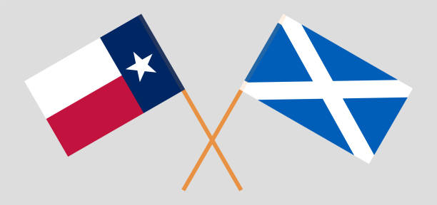 テキサス州とスコットランド州の交差旗 - scotland texas点のイラスト素材／クリップアート素材／マンガ素材／アイコン素材