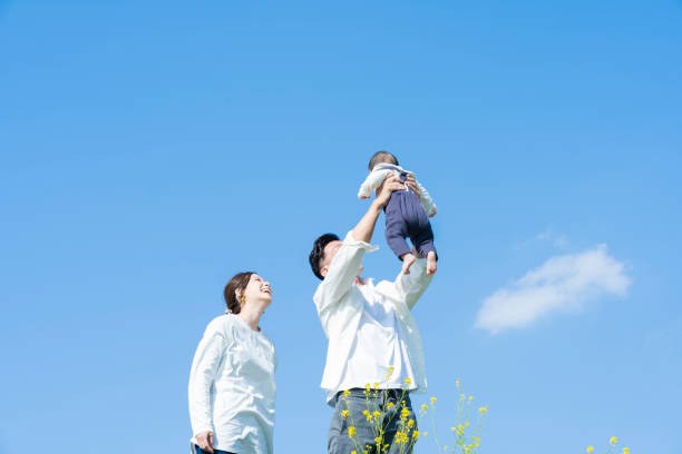 istock Parents holding their baby high 1309939420