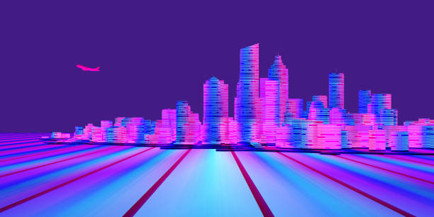 istock night neon cyberpunk cityscape 1309950091
