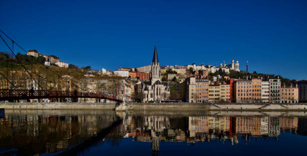 istock Old Lyon Panorama reflecting on the river saone 1309952078