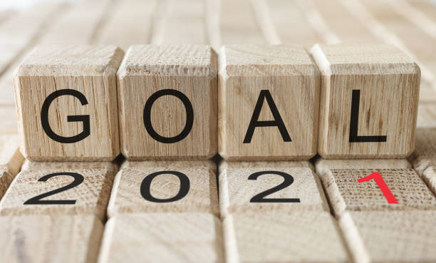 istock Wooden blocks with words 2021 goal on them 1309953307