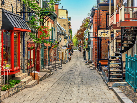 The Quartier du Petit Champlain is located in the Vieux-Québec–Cap-Blanc–colline Parlementaire neighborhood in the borough of La Cité-Limoilou, near the Place Royale, Quebec City, Canada