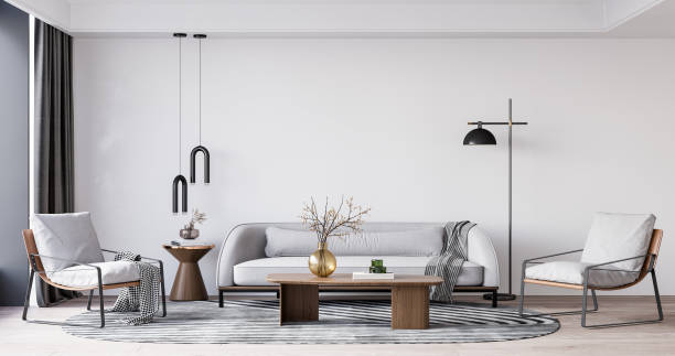 istock Interior Living Room Wall Mockup 1309953991