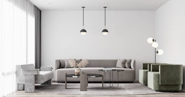 istock Interior Living Room Wall Mockup 1309954028