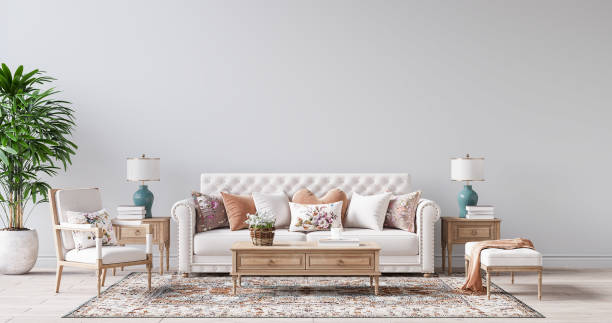 istock Interior Living Room Wall Mockup 1309954051