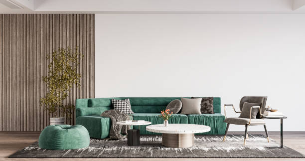 istock Interior Living Room Wall Mockup 1309954058
