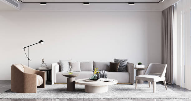 istock Interior Living Room Wall Mockup 1309954065