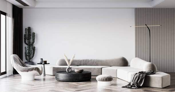 istock Interior Living Room Wall Mockup 1309954101