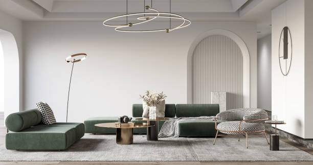istock Interior Living Room Wall Mockup 1309954127