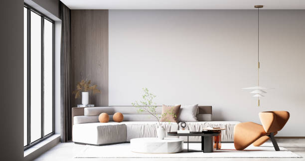istock Interior Living Room Wall Mockup 1309954681