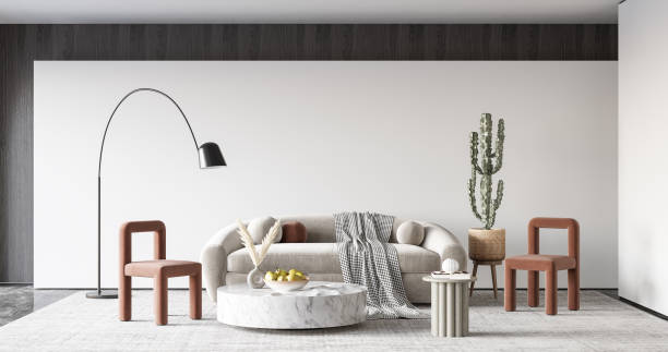 istock Interior Living Room Wall Mockup 1309954690