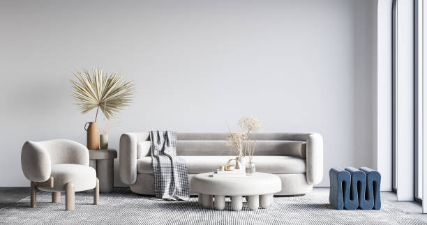 istock Interior Living Room Wall Mockup 1309954743