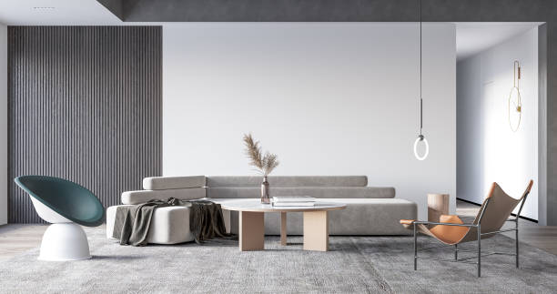 istock Interior Living Room Wall Mockup 1309954795
