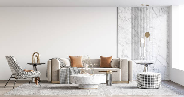 istock Interior Living Room Wall Mockup 1309954797