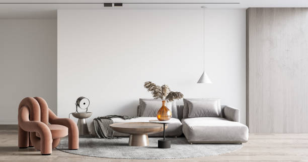 istock Interior Living Room Wall Mockup 1309954861