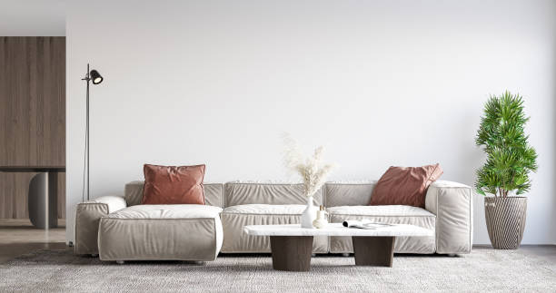 istock Interior Living Room Wall Mockup 1309954905