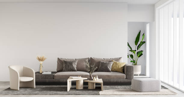 istock Interior Living Room Wall Mockup 1309954962