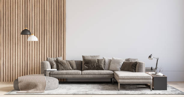 istock Interior Living Room Wall Mockup 1309954963