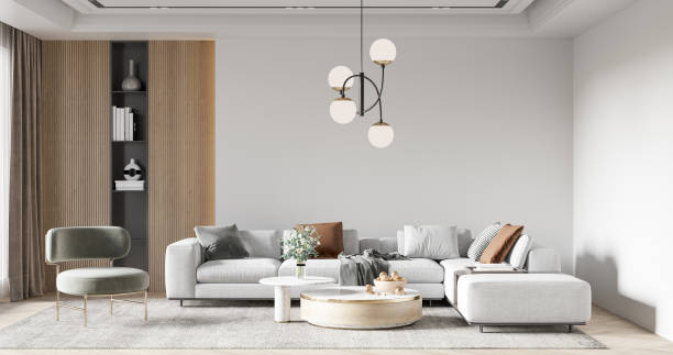 istock Interior Living Room Wall Mockup 1309954993