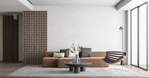 istock Interior Living Room Wall Mockup 1309954997