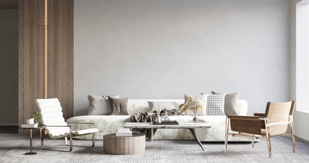 istock Interior Living Room Wall Mockup 1309955039