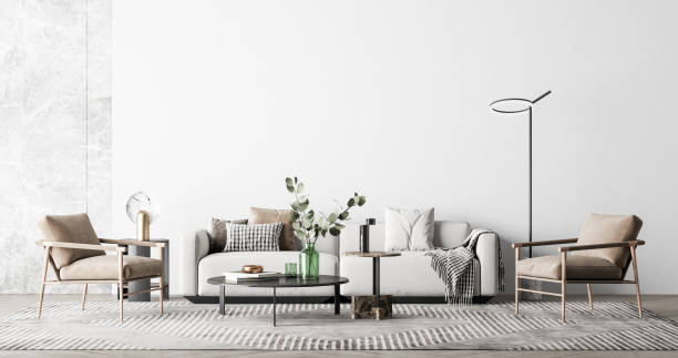 istock Interior Living Room Wall Mockup 1309955193