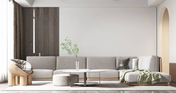 istock Interior Living Room Wall Mockup 1309956072